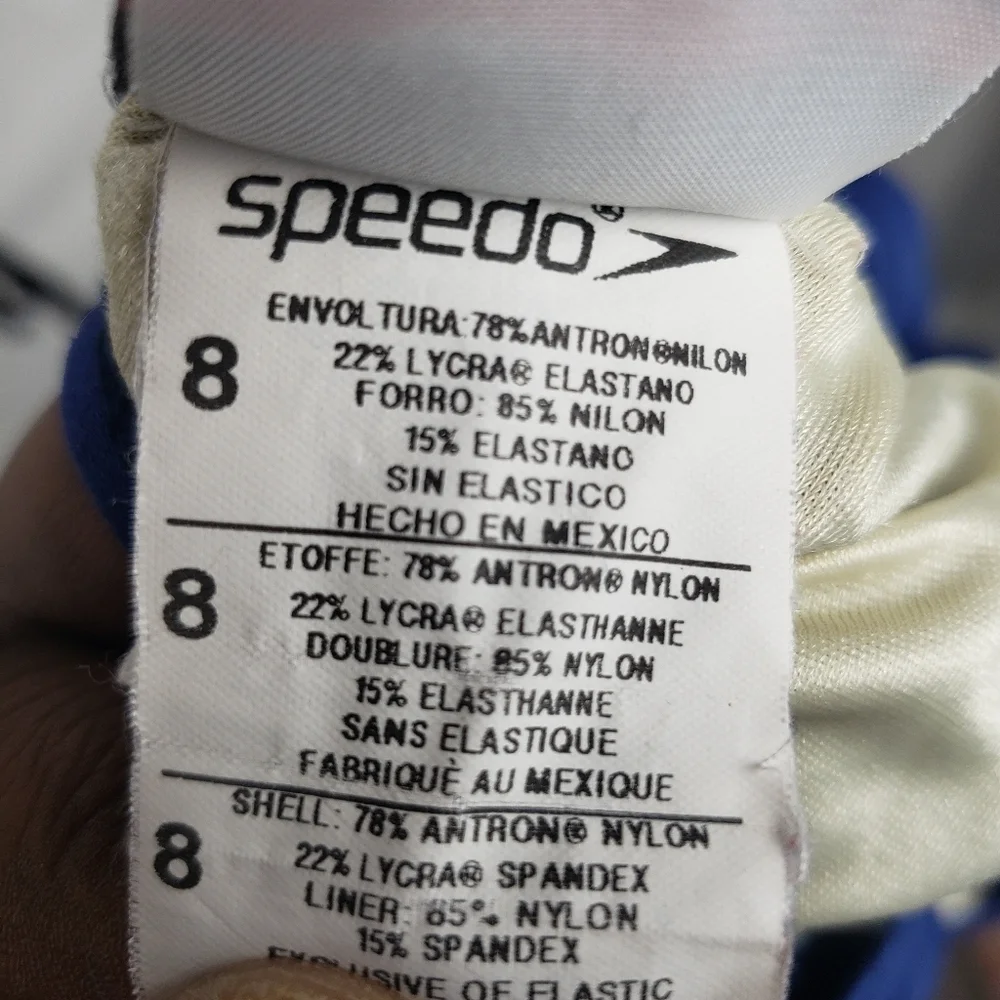 Speedo Blue One Piece Swimsuit w/CrissCross Back Sz 8
